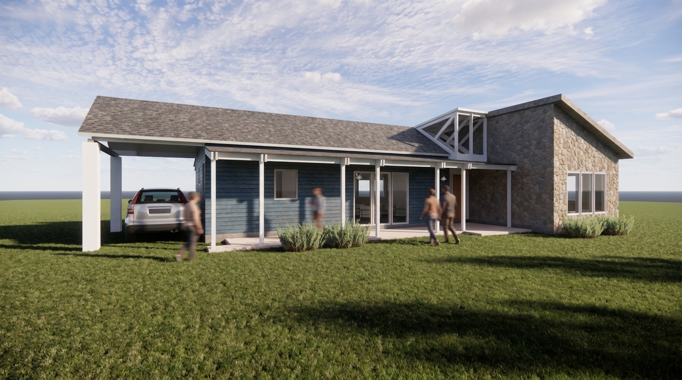 Interior con mobiliario